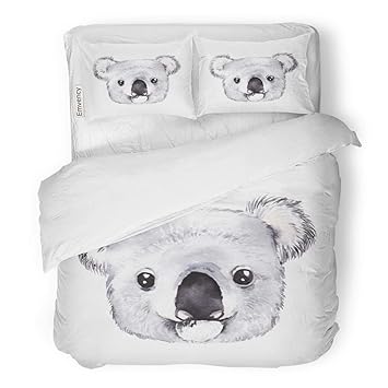 Amazon Com Tarolo Bedding Duvet Cover Set Blue Animal Watercolor