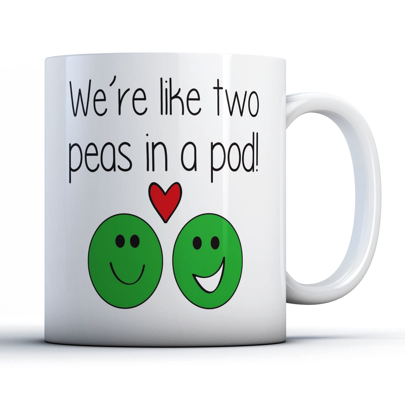 Finger prints - We're Like Two Peas in A Pod - Friendship Gift Mug, Ceramic, 11fl.oz.