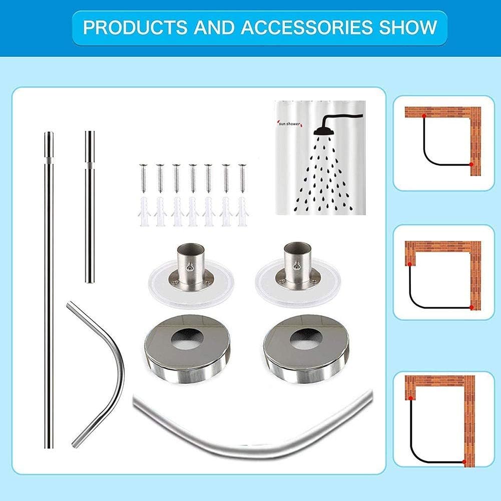 Duschvorhangstange Badewanne Edelstahl Duschstange Teleskop Ecke