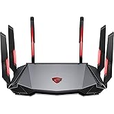 MSI Radix AXE6600 WiFi 6E Tri-Band Gaming Router, AI QoS, RGB, 1.8GHz Quad-Core Processor, MU-MIMO, Tri Band Gigabit Wireless