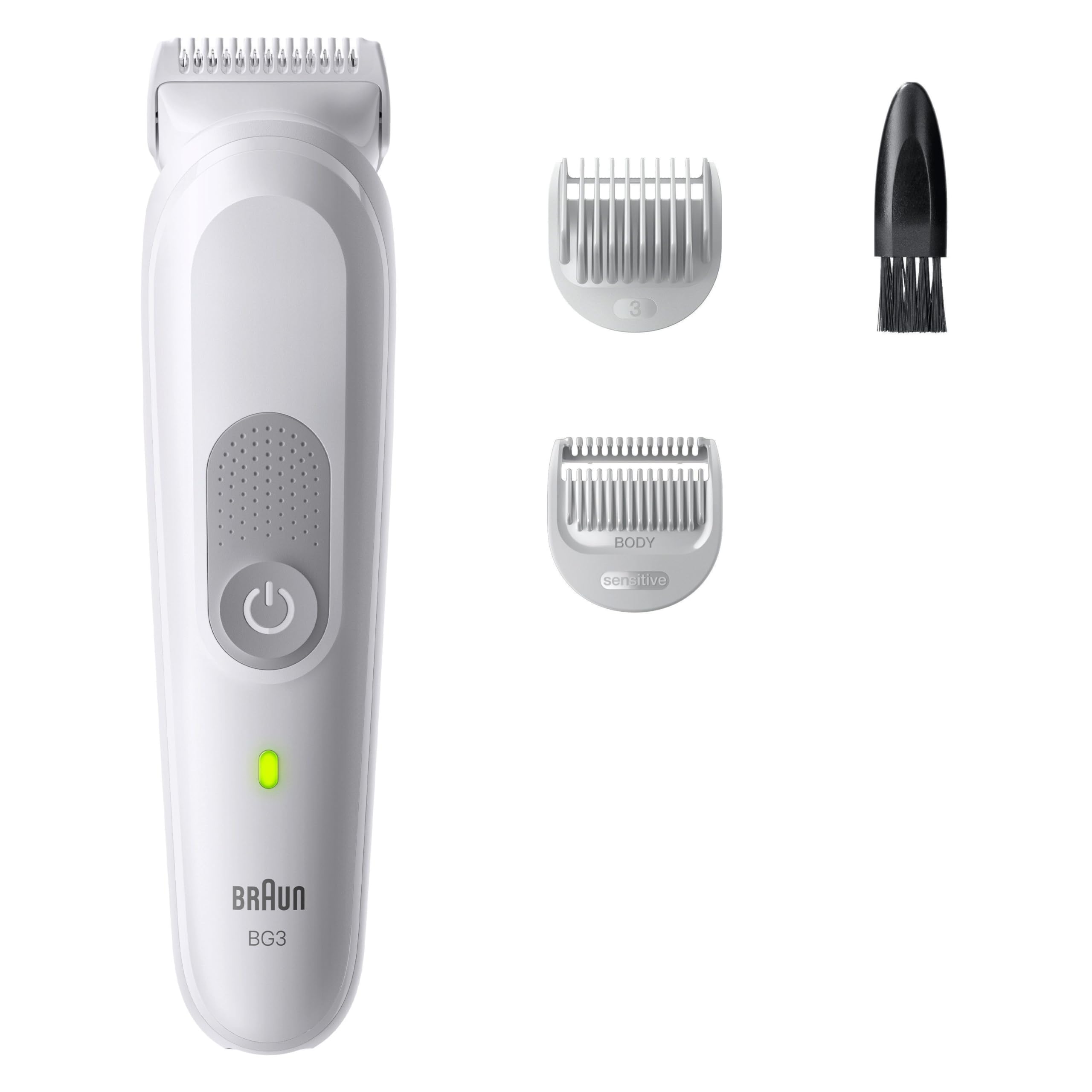 Braun Bodygroomer Series 3, Elektrischer Körperrasierer Herren mit 3 Zubehörteile, Kabelloser Trimmer für Intimbereich und Körper, 80 Min Akku, Wasserdichter Körperhaartrimmer, BG3530, Grau 7