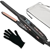 Small Flat Irons for Short Hair, 3/10'' Pencil Flat Iron, Pixie Cut and Bangs, Mini Hair Straightener with LED Display, Tiny Hair Straightener with Temperature Adjustable, Auto Shut Off