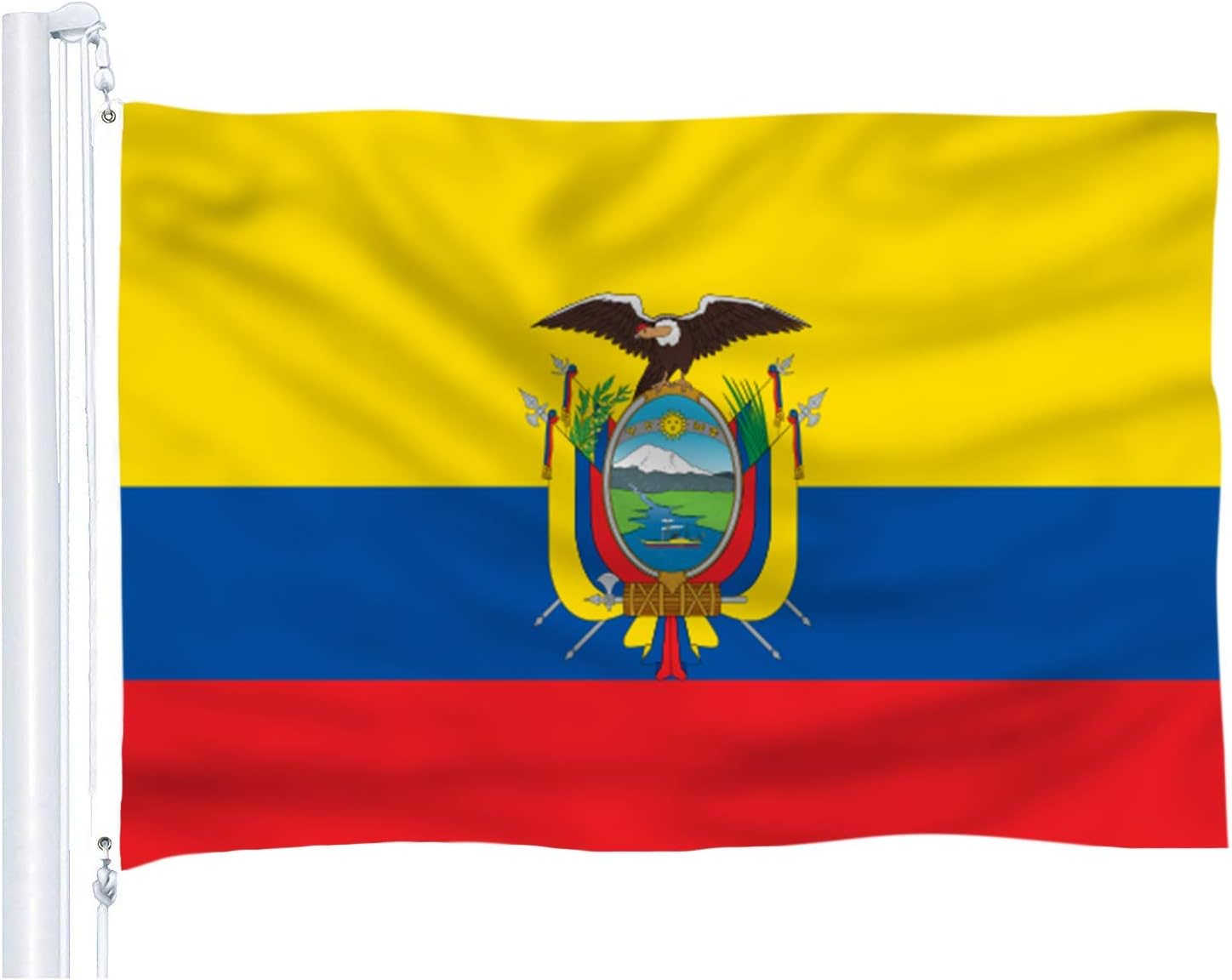Zudrold Bandera de país de Ecuador 3x5 pies Poliéster Impreso Fly