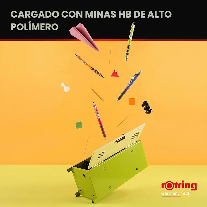 Lápis mecânico rOtring Tikky | HB 0,7 mm | Corpo calendula | Leve com punho de borracha