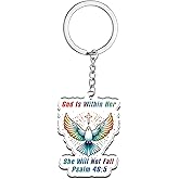 QuLuvaeri Christian Gifts Bible Verse Keychain Acrylic Cross Keychain for Women Faith Based Gift Inspirational Religious Keychains