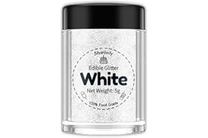 White Edible Glitter for Cakes Drinks - Shanlinly Food Grade 5g Shimmer Luster Glitter Dust Edible Glimmer Powders for Strawb