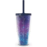 Tervis Zodiac Galaxy Made in USA Double Walled Insulated Tumbler Travel Cup Keeps Drinks Cold & Hot, 24oz with Straw Lid, Classic