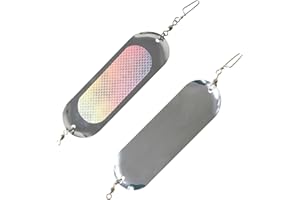 Fishing Lure Flasher | Trolling Flashers for Salmon with Lights | Jumping Board Salmon Fishing Dodger 4.5 Inch | 23g Metal Fl