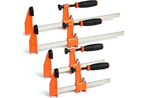 YIAD DRAGON HORSE Yiad Clamp Set for Woodworking, 12 Inch 2PCS + 6 Inch 2PCS F Style Bar Clamps, Heavy Duty Wood Clamps for Furniture Installation, Garage & Workshop Use