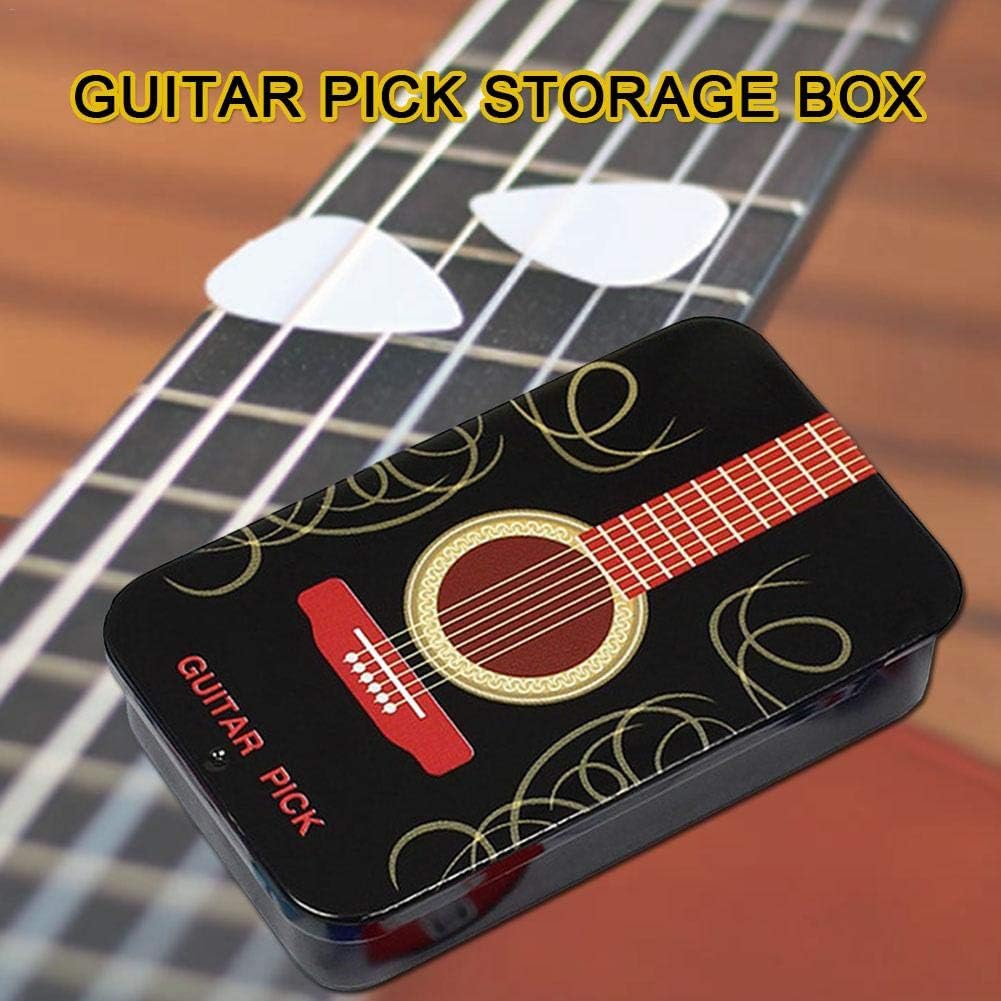Guitar Pick Holder Case Tin Box Mini Rectangular Pick Holder Iron Tins Sliding Cover Jewelry Trinket Micro Storage Boxes Bag Card Case76 x 46 x 15 MM