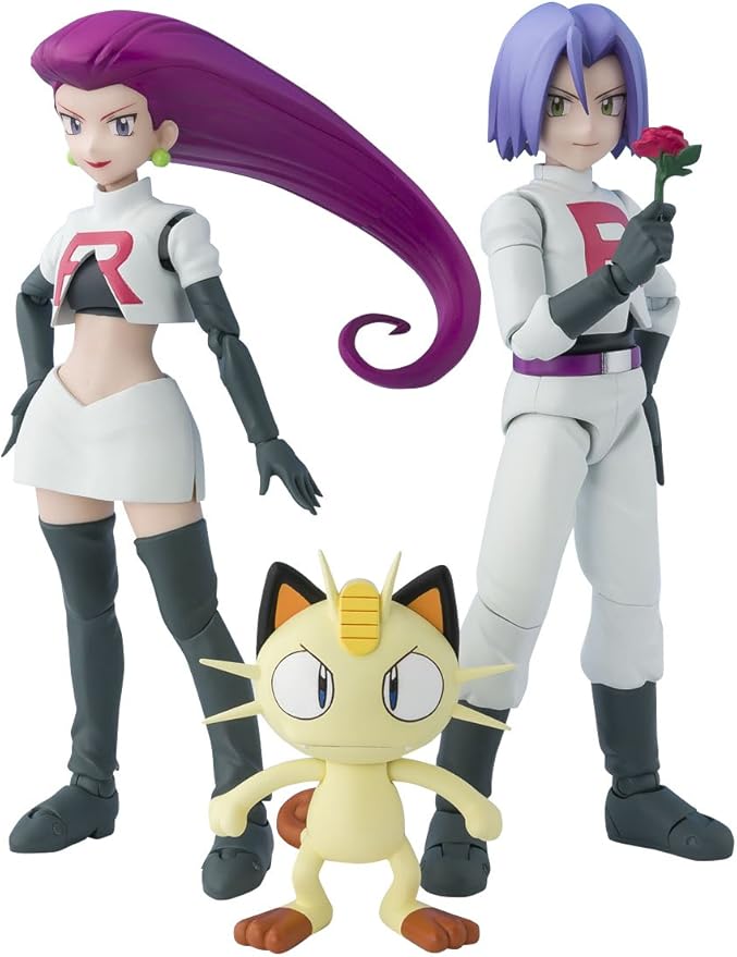 Amazon Com S H Figuarts Pokemon Rocket Group About 140 Mm Abs Pvc Painted Action Figure Toys Games