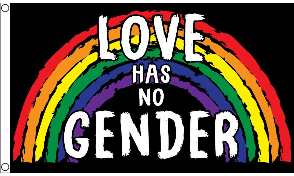 Love Has No Gender Flag - Large 5 x 3' 150cm x 90cm - LGBT Pride - FlagSuperstore