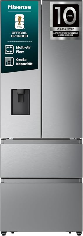 RF632N4WIE French Door Kühl-Gefrierkombination/ NoFrostPlus/ Inverter-Kompressor/ Wasserspender/ CrispZone/ 200 cm/ Kühlteil 336 l/ Gefrierteil 149 l/ 38 dB/ 295 kWh/ Jahr/ Inox-Look