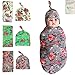 Gellwhu 3 Pack Infant Cocoon Sleep Swaddle Sack Blanket & Newborn Hospital Beanie Hat