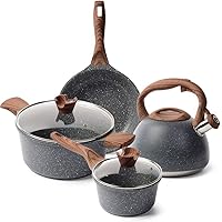 Caannasweis Nonstick Kitchen Cookware Set, Pots and Pans Set Includes Nonstick Frying Pan, Saucepan, Cooking Pots…