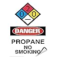 Danger Propane No Smoking Danger Hazard Sign Flammable Label Decal Sticker 5 inches x 7 inches