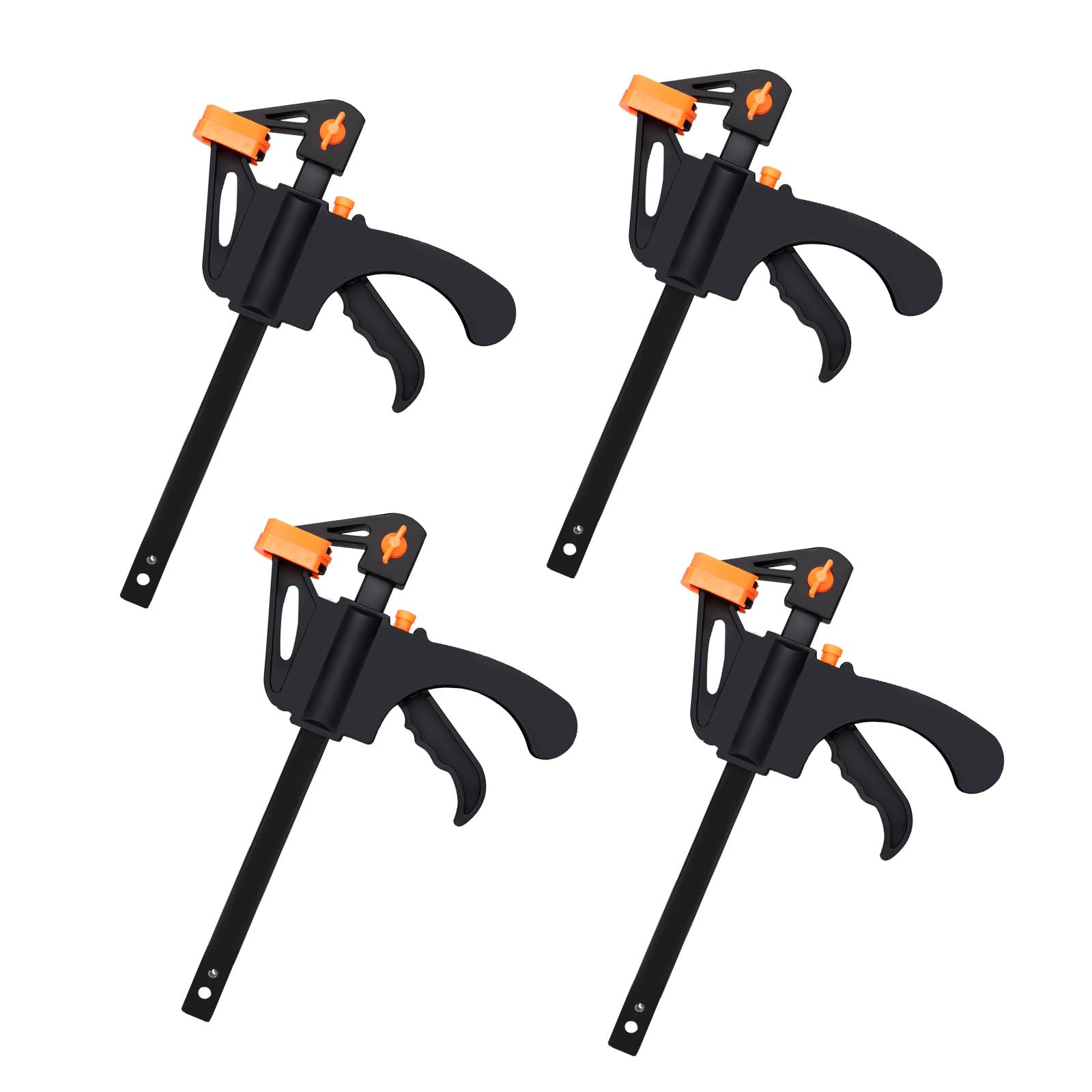 ZOFUN 4 Pcs Ratchet Bar Clamps Set, 6 Inch Adjustable Quick Grip Clamp for Woodworking, One Handed Clamps Quick Release, Heavy Duty Wood F Clamps for Carpentry Woodworks, Home DIY, Art & Crafts