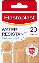 Elastoplast Water Resistant Plastic Plasters 20 Pack - Tan - Breathable Adhesive