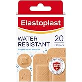 Elastoplast Water Resistant Plastic Plasters (20 Plasters), Dirt and Water-Resistant Plasters, Plasters Waterproof, First Aid Plasters, Strong Adhesion with Non-Stick Wound Pad, Breathable Material,
