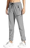 MOCOLY Women's Hiking Cargo Pants Elastic Waist