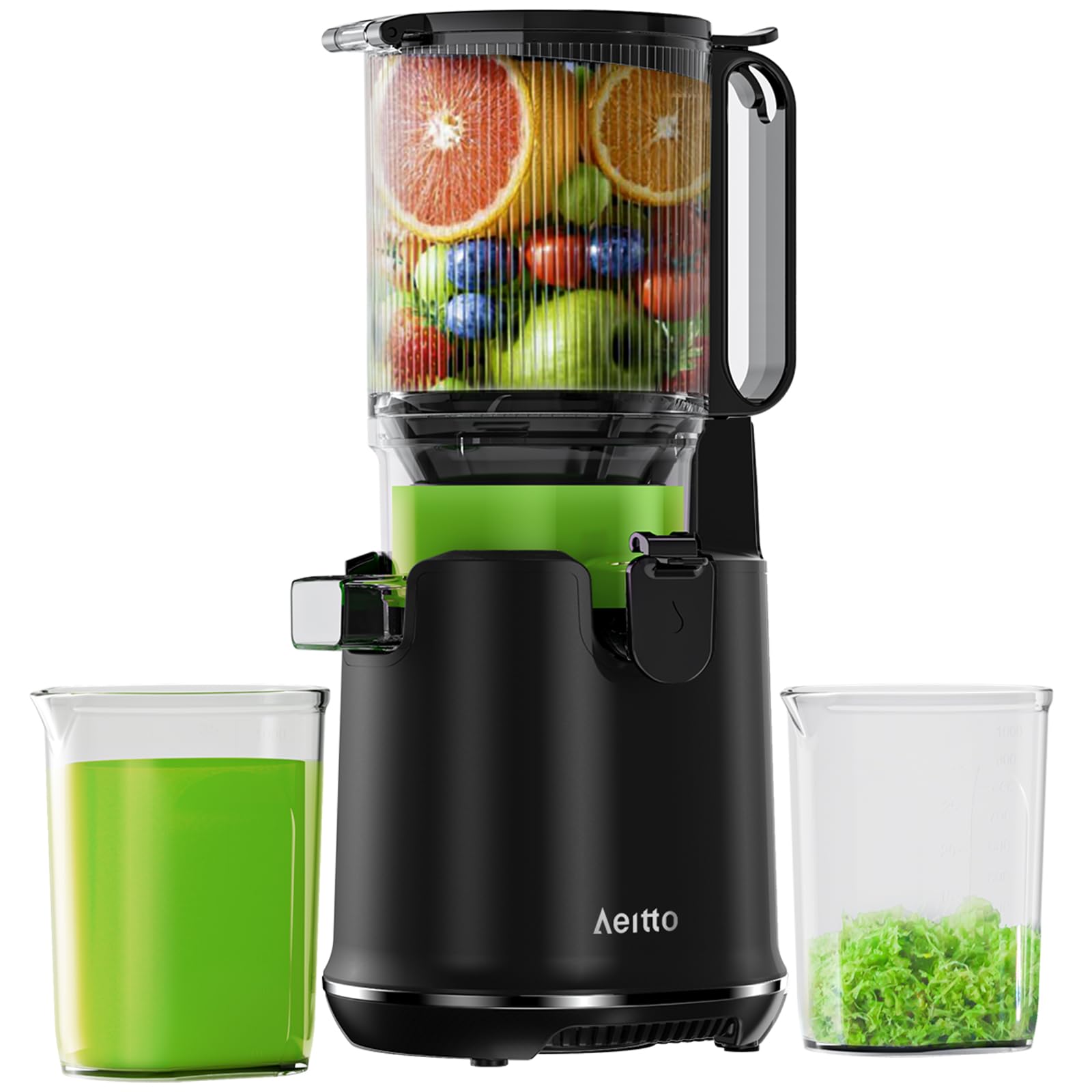 Photo 1 of Cold Press Juicer, 5.8" Extra Large Feed Chute, Aeitto Masticating Juicer Machines, Easy to Clean wiht Brush, Fit Whole Vegetables & Fruits, Professional juice maker, Self Feeding, High Juice Yield