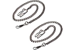SIMAOTE 2 Pack Pocket Watch Chain, 14.7'' Vintage Metal Alloy Clip Chain for Men and Women