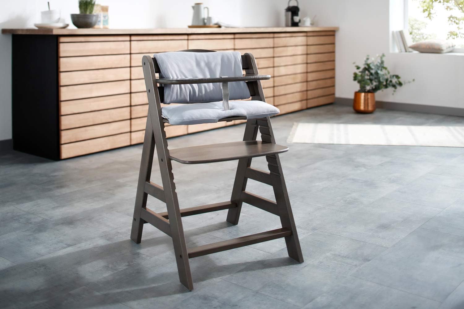 Hauck Alpha Highchair Pad Deluxe Seat Cushion, Stretch Grey, 6+ Mesi - Image 4