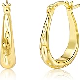 Sterling Silver Hoop Earrings for Women Silver Oval Hoop Earrings Hypoallergenic U Shaped Hoops Earring for Jewelry Gifts