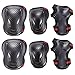 Gobike 6 in 1 Thicken Skateboard Cycling Roller Skating Outdoor Sport Blading Elbow Knee Wrist Protective Gear Pads Safety Gear Pad Guard for Adult & Child Kid Use - Red+Black Color