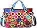 Heshe Women's Hobo Shoulder Bags Cross Body Tote Handbags Purses with Flower Summer Style (Colorful-2B4037)