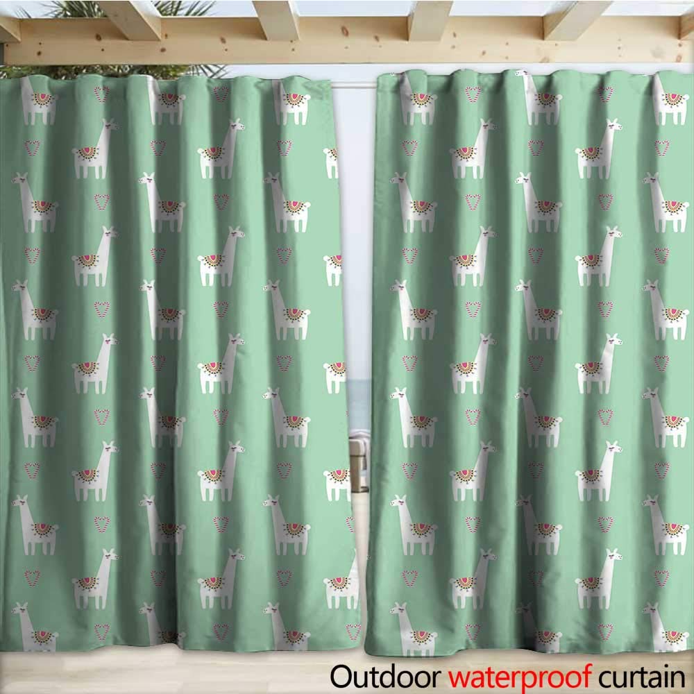 Amazon Com Warmfamily Llama Waterproof Sliding Door Curtains