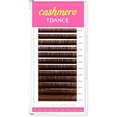 TDANCE Dark Brown Lash Extensions Colored Lash Extensions Classic Lash Extension 0.07mm C/D Curl Premium Brown Eyelash Extensions Salon Use (Dark Brown,C-0.07,10-17mm)