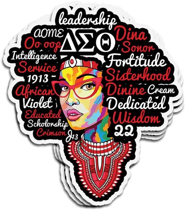 Karis Kita 3 PCs Stickers Delta Sorority Natural Hair Woman Sigma Theta Paraphernal 4 × 3 Inch Die-Cut Decals for Laptop Window