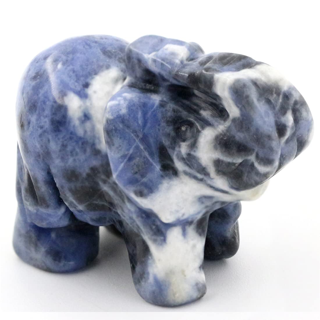 Ouubuuy Natural Sodalite Crystal Elephant Stone Gemstone Ornament Reiki Healing Crystal Gift 1.5 inch