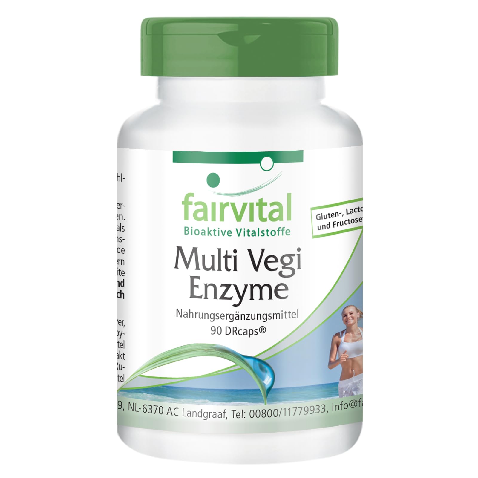 Fairvital | Multi Vegi Enzyme - 100% Plant-Based Enzyme Complex with bromelain + Papain + amylase + lipase + protease + Rutin - 90 Capsules (DRcaps™)