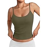 Trendy Queen Double Lined Tops for Women Adjustable Camisole Summer Teens Cute Going Out Spaghetti Strap Crop Tank Tops