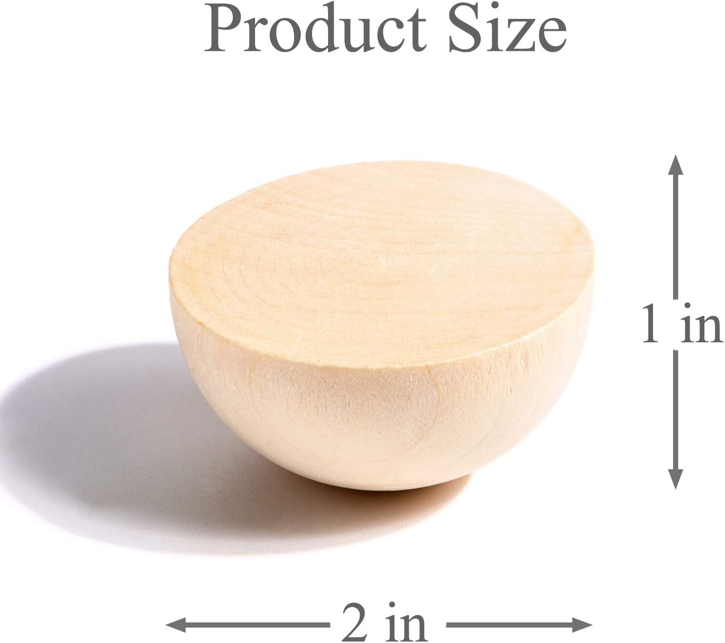 Split Wood Balls 2 inch, 30 Pack Unfinished Half Wooden Balls, Half Craft Balls for Kids Arts and DIY Wreaths : Kitchen & Dining
