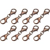 uxcell Bracelet Extender, 8Pcs - Double Lobster Claw Clasps Necklace Extenders, Connector Extension Clasp and Closure for DIY Making Jewelry Chain (30mm/1.18", Retro Red Copper)