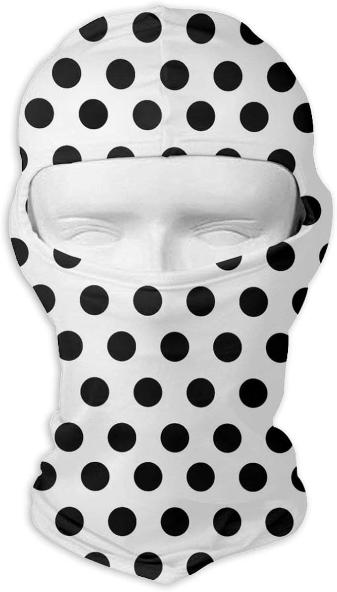 Black Polka Dot Pattern Full Face Mask Hood Full Face Mask Hood Mask