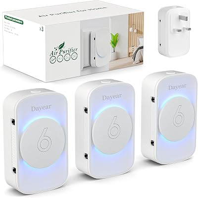 Dayear Dayear 3 Pcs Air Purifier Plug-in Negative Ion Air Purifier Bedroom