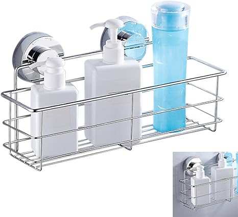 Amazon Coolmart 浴室ラック シャワーホルダー シャンプーラック お風呂用ラック 水切り 強力吸盤収納 壁掛け インテリア ステンレス 壁に穴を開けない トレイ キッチン バス用品 洗面所 浴室用ラック ホーム キッチン オンライン通販