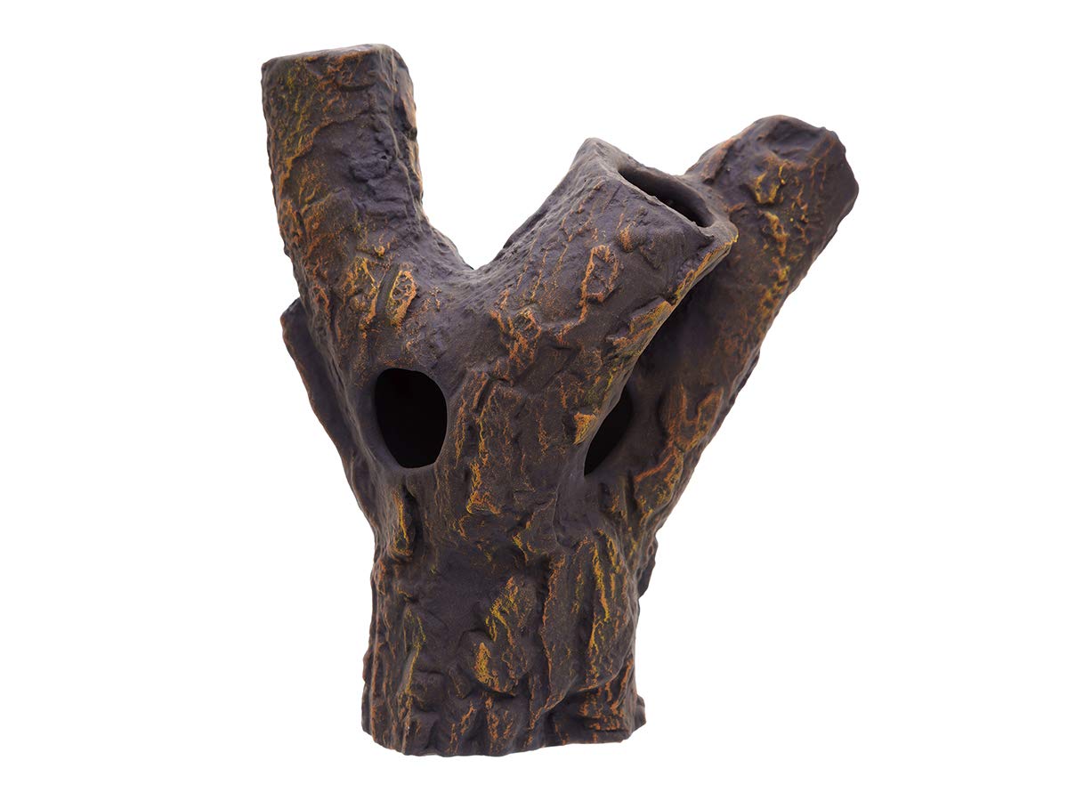 Plecoceramics Natural Large Aquarium Cave Ceramic Decoration Snag Fish Tank Hideout Log Ornament for plecos and Cichlids