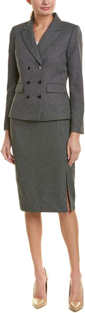 Women's Double Brested Skirt Suit with Flap Pocket