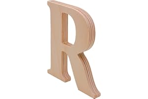 WOODEN LETTER STORE 4” Tall Wooden Letter R – 1/2” Thick Baltic Birch – Paintable DIY Decor, Signs & Crafts - Pack of 1
