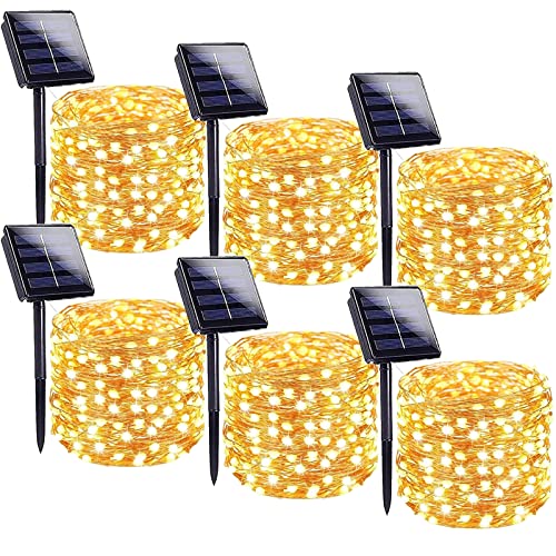 Solar String Lights Outdoor, 6-Pack Each 100 LED