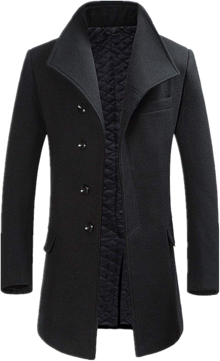 Abrigos de Mezcla de Lana de Invierno para Hombre, Abrigo Informal de