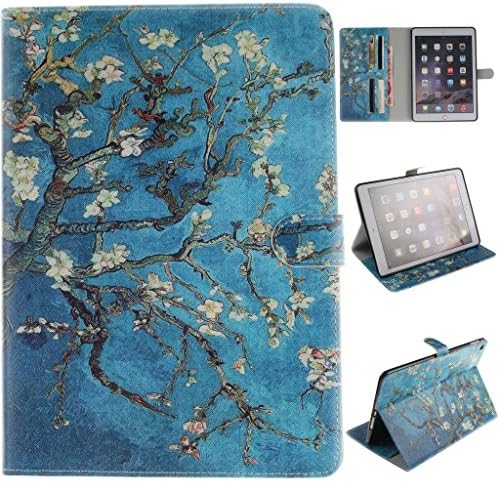iPad Air 2 Case,Apple iPad Air 2 (iPad 6) Leather Case,Robot Minions [Pretty Almond Tree] PU Leather Tablet PC Accessory Kits Flip Kickstand Protective Sleeve Cover Case For Apple iPad Air 2 (iPad 6)