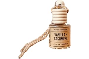 MLTD Candle Co. Vanilla + Cashmere, Hanging Car Air freshener, Hanging Car Air Fragrance Oil diffuser, Cute Car Air Freshener, Long Lasting Car Air Freshener, Car Air Diffuser, Made In USA, Glass
