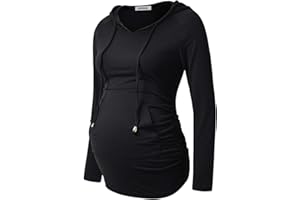 GINKANA Maternity Hoodie Long Sleeves Shirts Casual Maternity Top Pregnancy Sweatshirt Casual Clothes