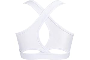 Loloda Kids Girls' Sleeveless Keyhole Back Crop Top Dance Gym Yoga Workout Sport Bra Camisole Dancewear